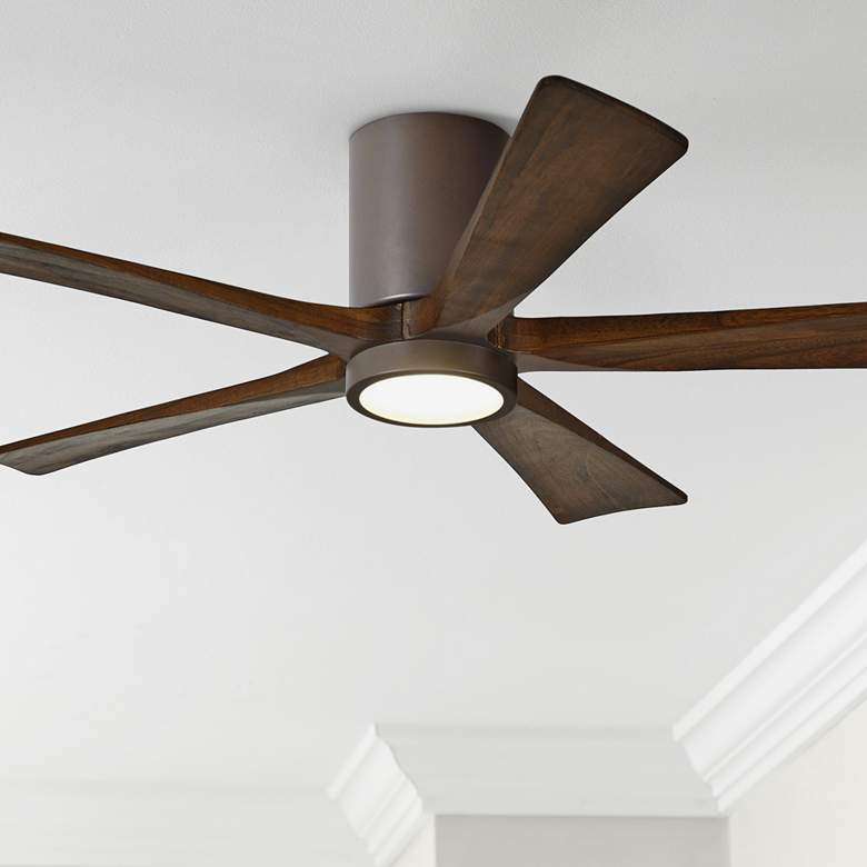 Image 1 52 inch Matthews Irene-5HLK Bronze Hugger Ceiling Fan with LED and Remote
