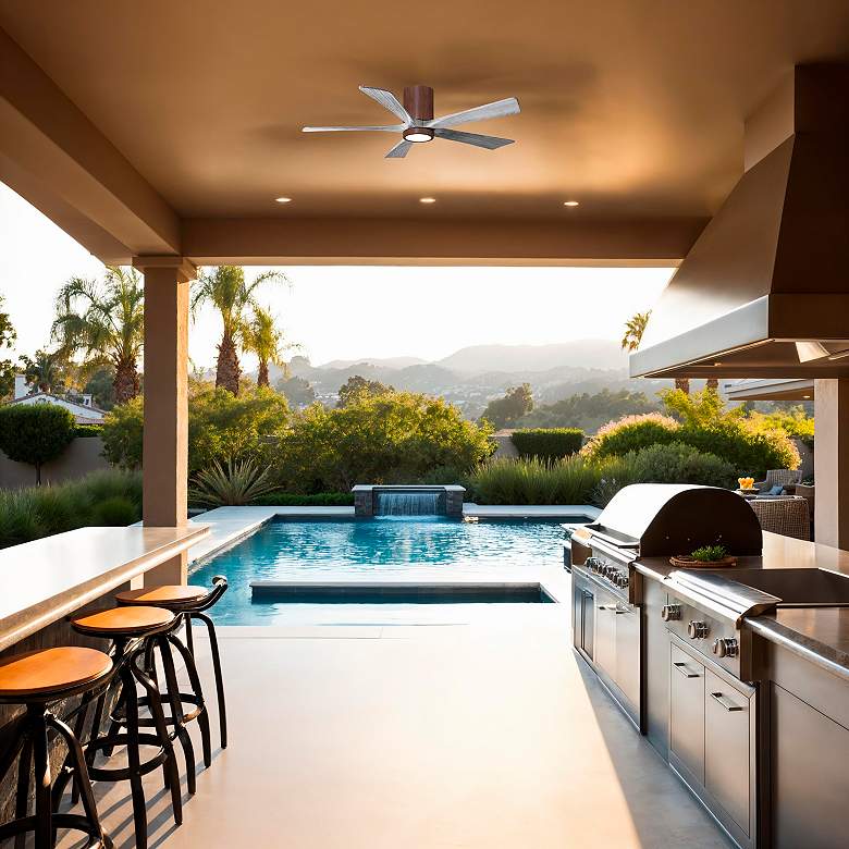 Image 4 52" Matthews Irene-5HLK Walnut and Barn Wood LED Ceiling Fan more views