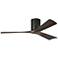 52" Matthews Irene-H Matte Black Damp Hugger Ceiling Fan with Remote