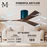 52" Matthews Irene-H Matte Black Damp Hugger Ceiling Fan with Remote