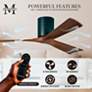 52" Matthews Irene-H Matte Black Damp Hugger Ceiling Fan with Remote