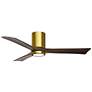 52" Matthews Irene Three Blade Brass Walnut Hugger LED Ceiling Fan