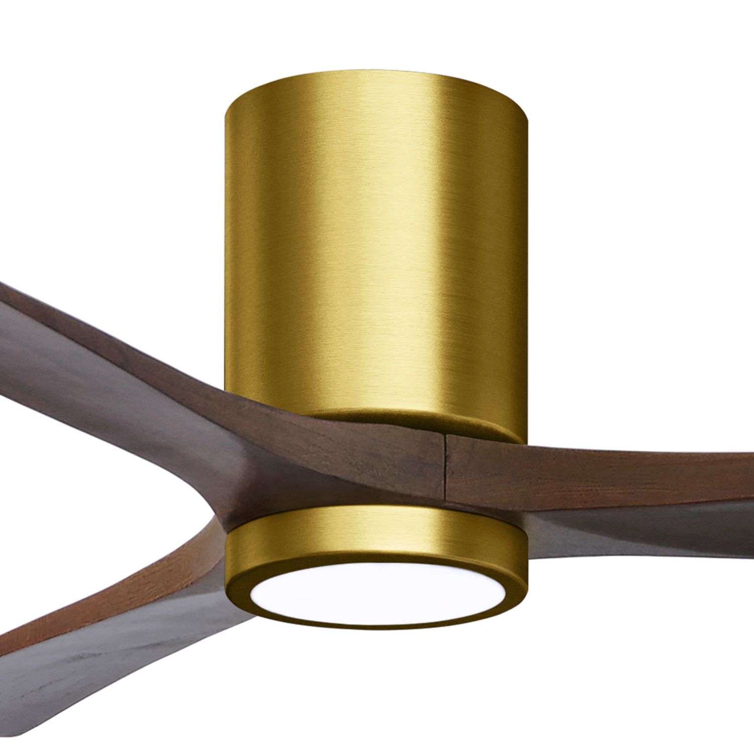 Image 2 52" Matthews Irene Three Blade Brass Walnut Hugger LED Ceiling Fan more views