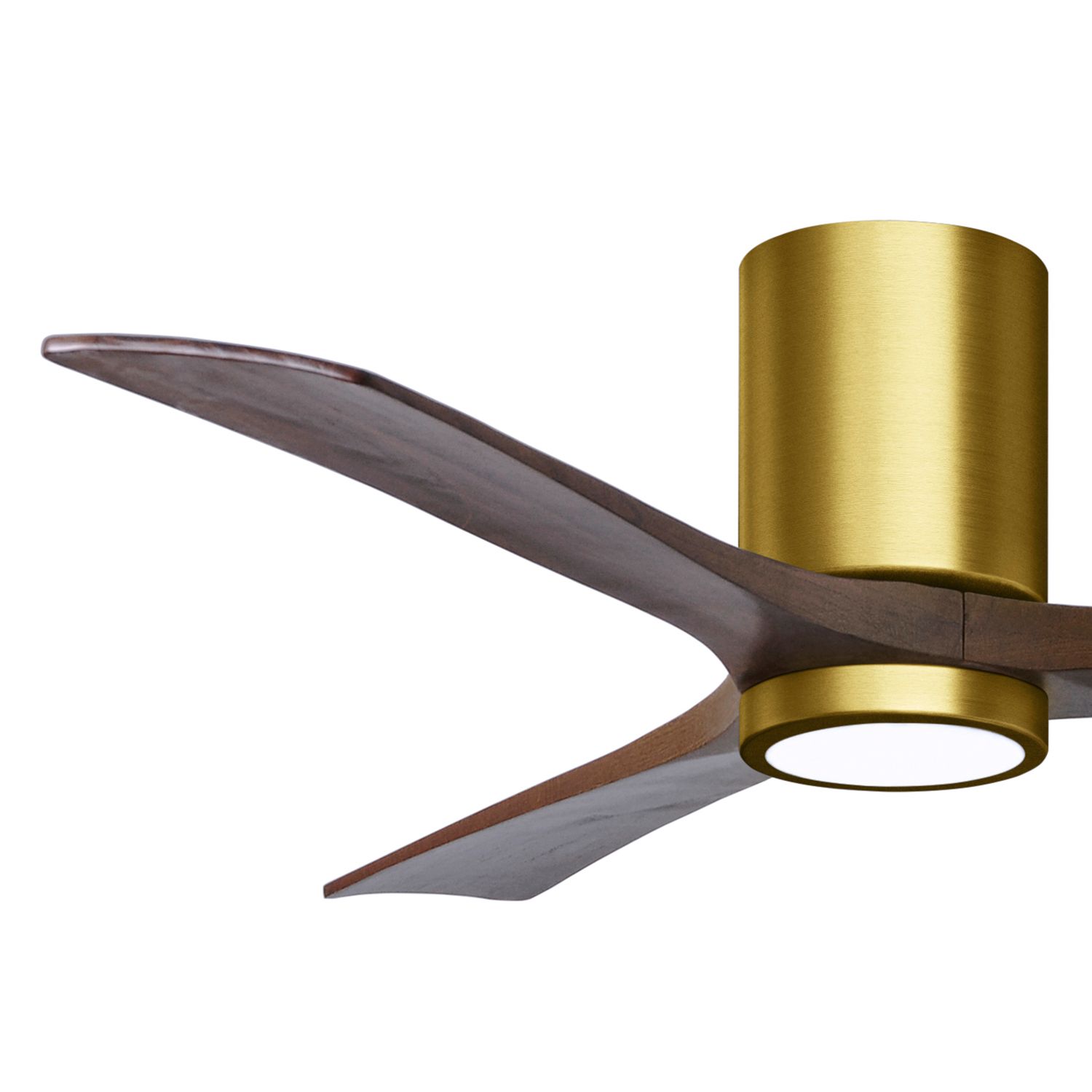 Image 3 52" Matthews Irene Three Blade Brass Walnut Hugger LED Ceiling Fan more views