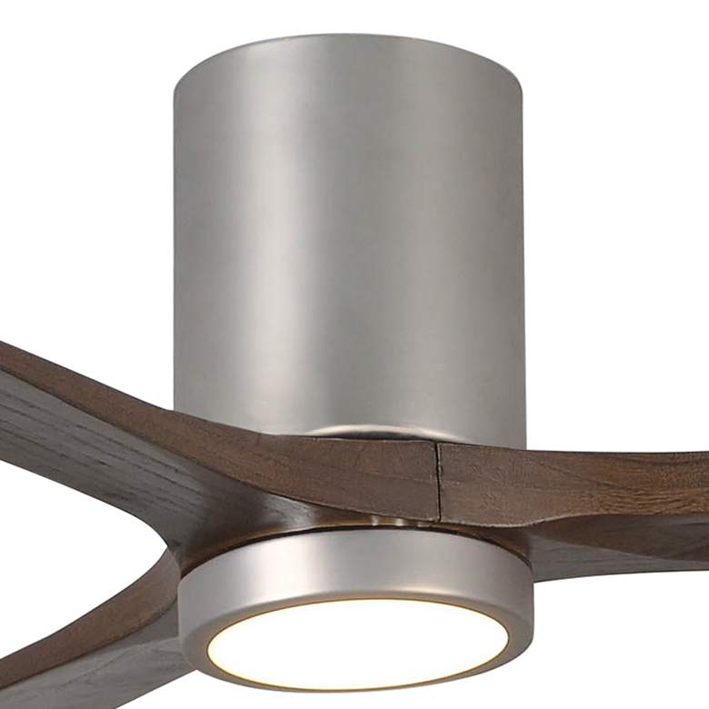 Image 2 52" Matthews Irene Three Blade Nickel Walnut Hugger LED Ceiling Fan more views