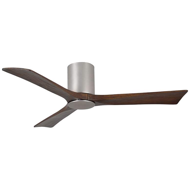 Image 3 52" Matthews Irene Three Blade Nickel Walnut Hugger LED Ceiling Fan more views