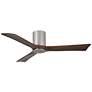 52" Matthews Irene Three Blade Nickel Walnut Hugger LED Ceiling Fan