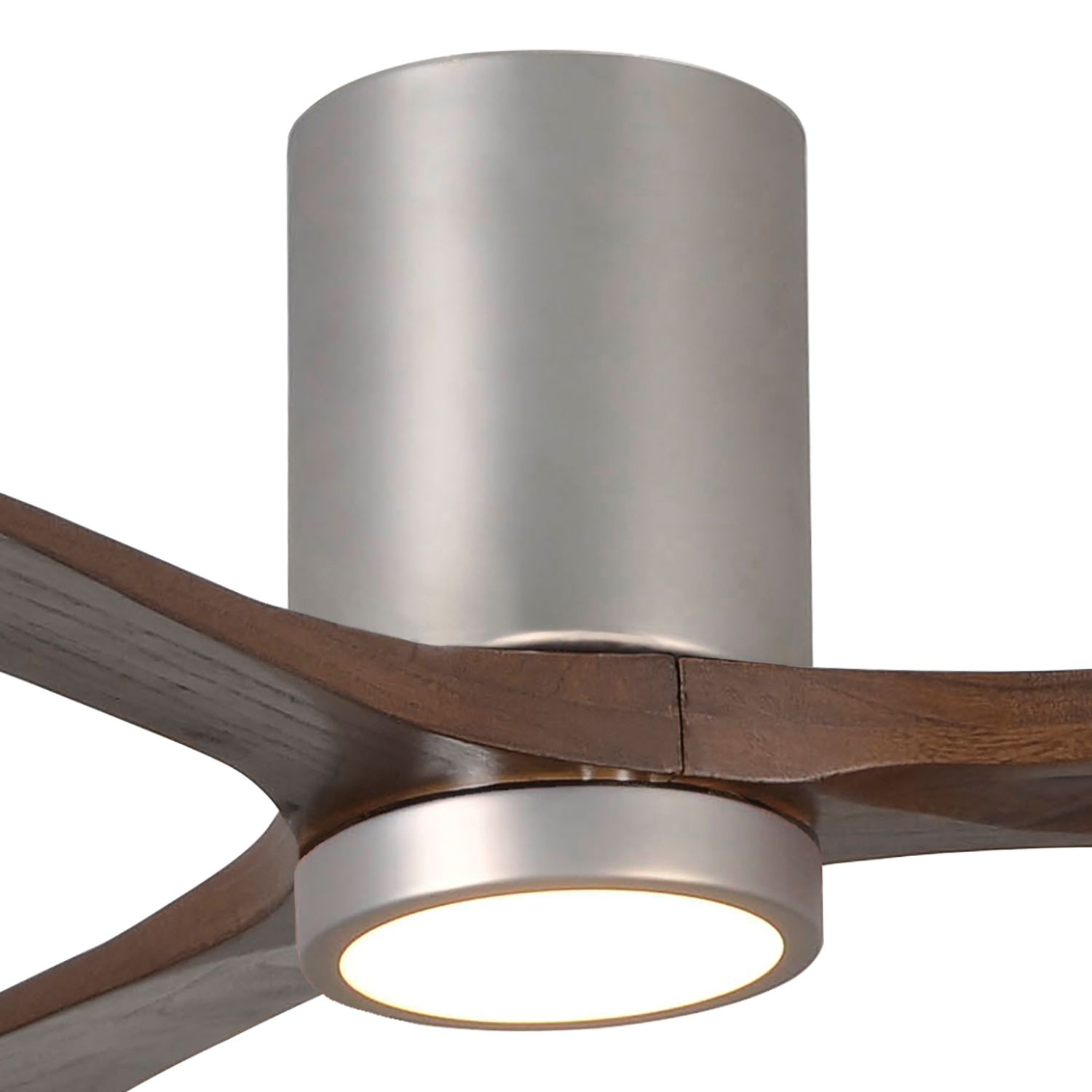 Image 5 52" Matthews Irene Three Blade Nickel Walnut Hugger LED Ceiling Fan more views