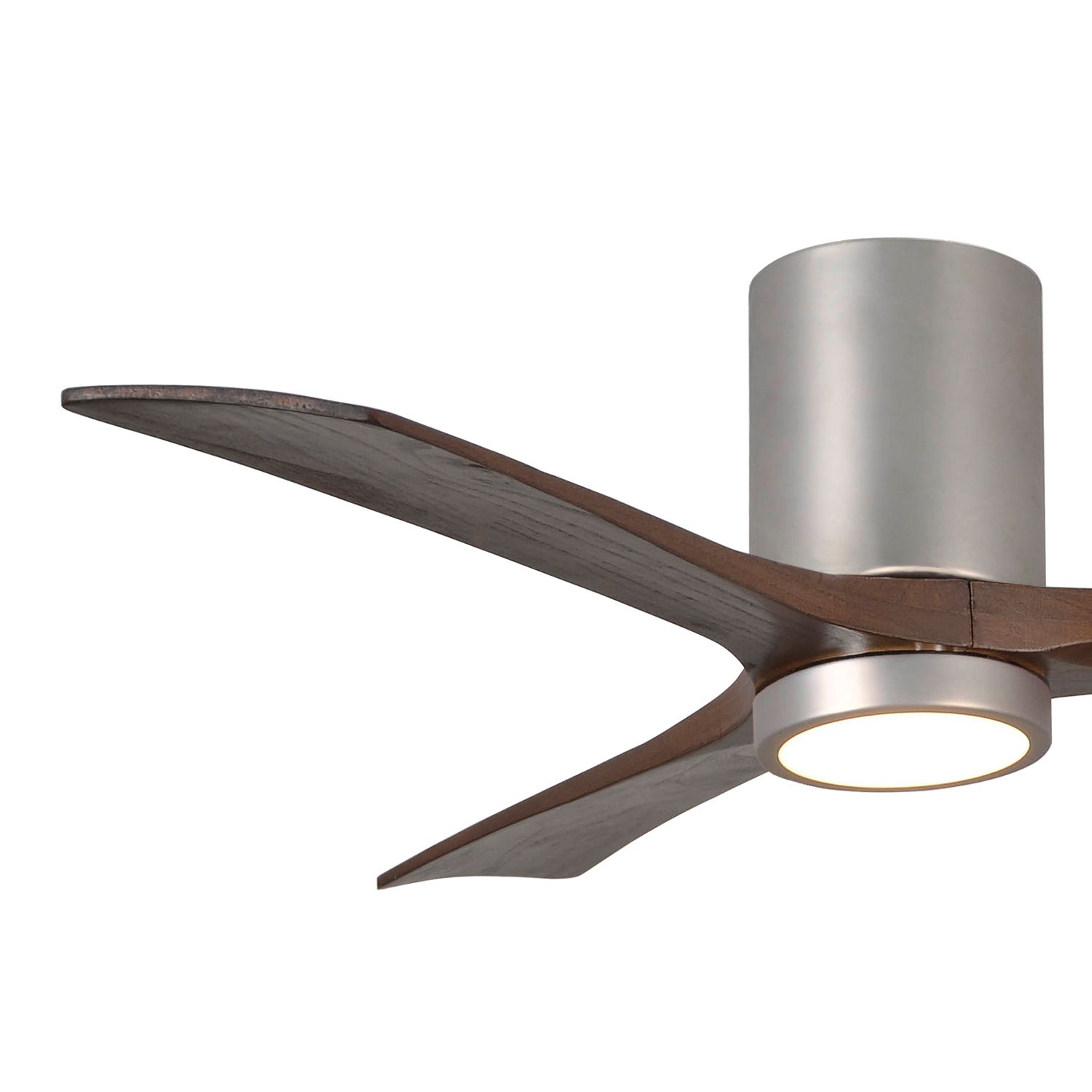 Image 6 52" Matthews Irene Three Blade Nickel Walnut Hugger LED Ceiling Fan more views