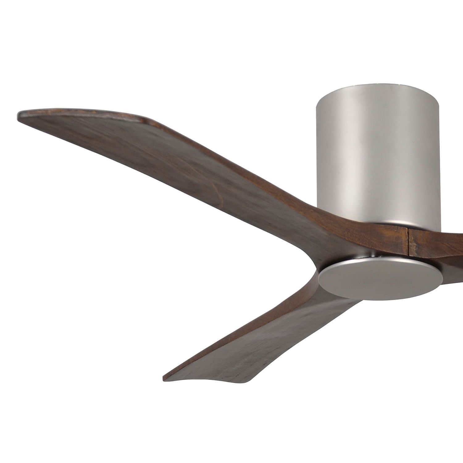 52" Matthews Irene Three Blade Nickel Walnut Hugger LED Ceiling Fan