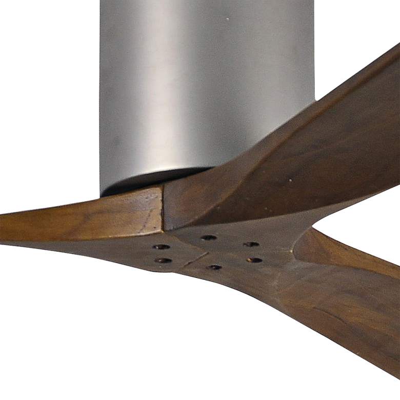 Image 3 52" Matthews Irene Three Brushed Nickel/Walnut Hugger Fan with Remote more views