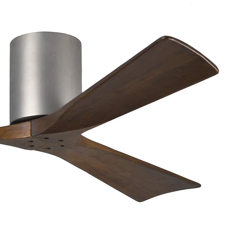 Image 4 52" Matthews Irene Three Brushed Nickel/Walnut Hugger Fan with Remote more views