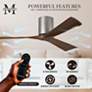 52" Matthews Irene Three Brushed Nickel/Walnut Hugger Fan with Remote