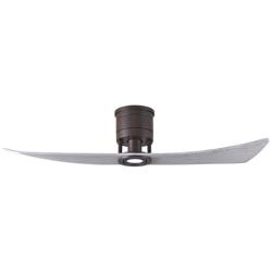 52&quot; Matthews Lindsay Bronze and Wood LED Damp Hugger Fan with Remote
