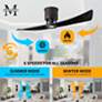 7_52" Matthews Lindsay Bronze Black LED Damp Ceiling Fan with Remote more views