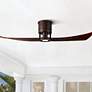 52" Matthews Lindsay Bronze Walnut LED Damp Ceiling Fan with Remote