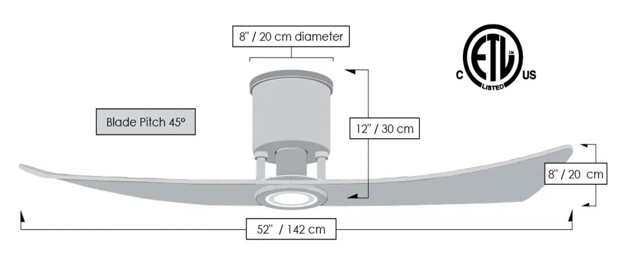 Image 7 52" Matthews Lindsay LED Black and White Modern 2-Blade Ceiling Fan more views