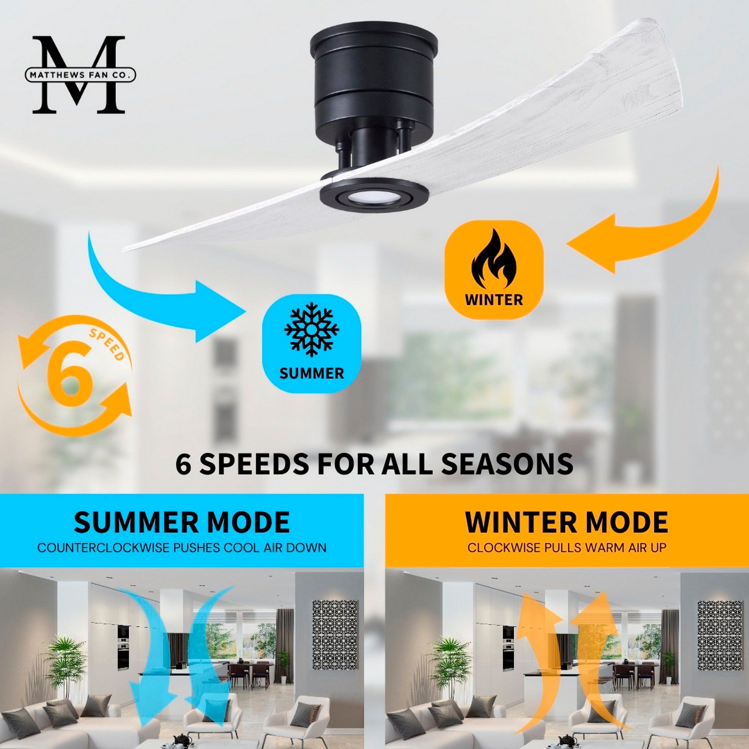 52" Matthews Lindsay LED Black and White Modern 2-Blade Ceiling Fan