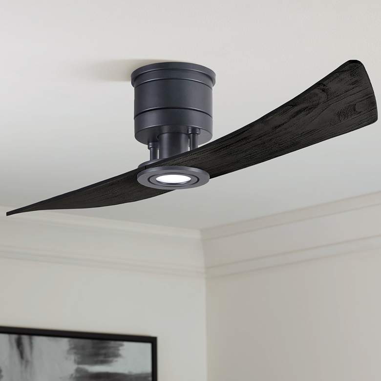 Image 1 52" Matthews Lindsay Matte Black LED Ceiling Fan