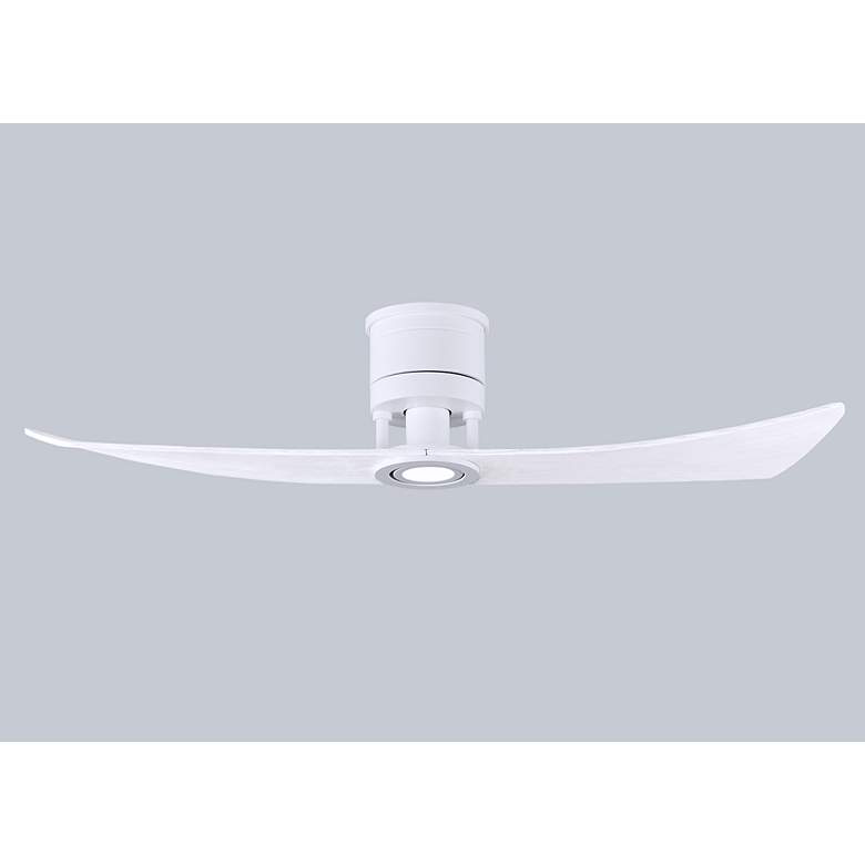 Image 5 52" Matthews Lindsay Matte White LED Damp Ceiling Fan with Remote more views