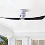 52" Matthews Lindsay White and Black LED Damp Ceiling Fan with Remote