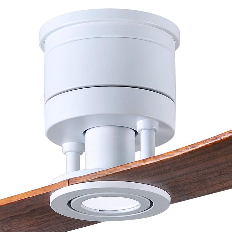 Image 3 52" Matthews Lindsay White Walnut LED Damp Ceiling Fan with Remote more views