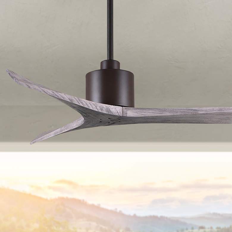 Image 1 52" Matthews Mollywood Bronze Barnwood Damp Outdoor Fan with Remote