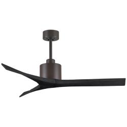 52&quot; Matthews Mollywood Bronze Black Damp Rated Ceiling Fan with Remote
