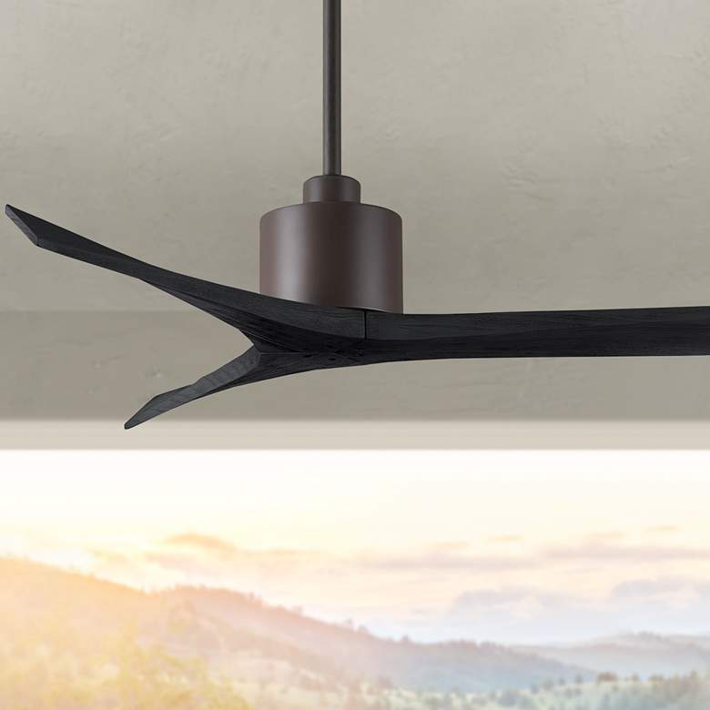 Image 1 52" Matthews Mollywood Bronze Black Damp Rated Ceiling Fan with Remote