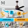 52" Matthews Mollywood Bronze Black Damp Rated Ceiling Fan with Remote