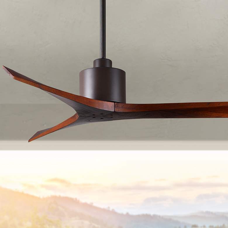Image 1 52" Matthews Mollywood Bronze Walnut Damp Rated Fan with Remote
