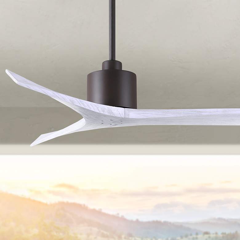 Image 1 52" Matthews Mollywood Bronze White Outdoor Ceiling Fan with Remote