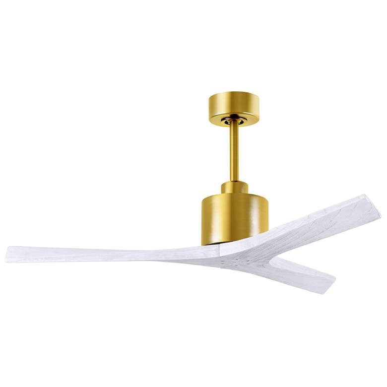 Image 1 52" Matthews Mollywood Brushed Brass and White 3-Blade Ceiling Fan