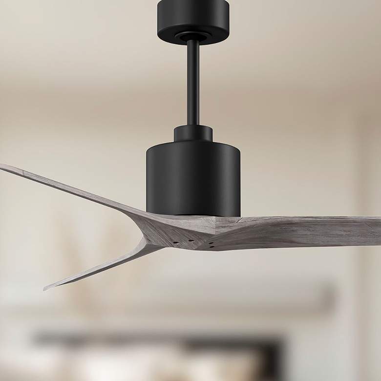 Image 6 52" Matthews Mollywood Matte Black Barnwood Damp Rated Fan with Remote more views