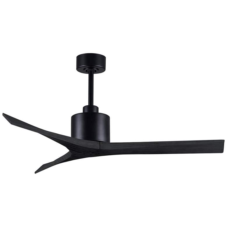 Image 2 52" Matthews Mollywood Matte Black Outdoor Ceiling Fan with Remote