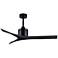 52" Matthews Mollywood Matte Black Outdoor Ceiling Fan with Remote