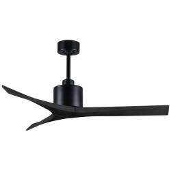 52&quot; Matthews Mollywood Matte Black Outdoor Ceiling Fan with Remote
