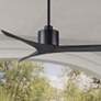 52" Matthews Mollywood Matte Black Outdoor Ceiling Fan with Remote