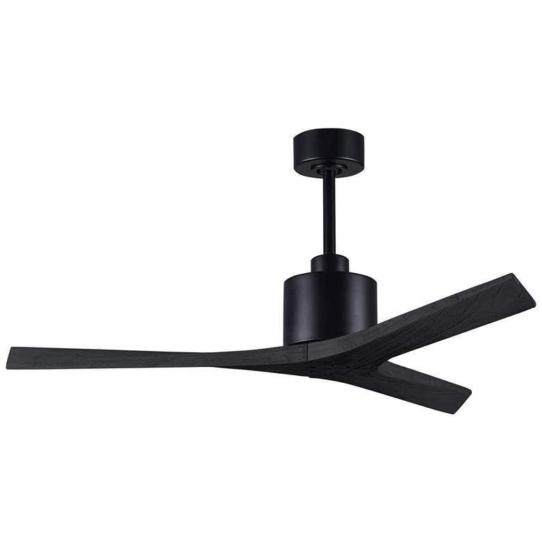 Image 5 52" Matthews Mollywood Matte Black Outdoor Ceiling Fan with Remote more views