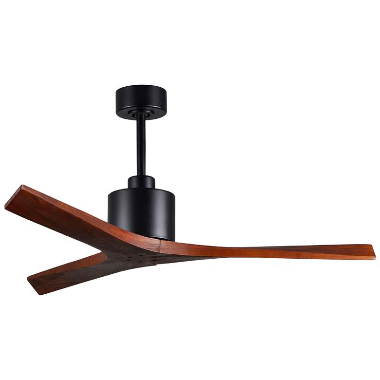 Image 2 52" Matthews Mollywood Matte Black Walnut Damp Ceiling Fan with Remote