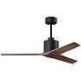 2_52" Matthews Mollywood Matte Black Walnut Damp Ceiling Fan with Remote