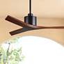 1_52" Matthews Mollywood Matte Black Walnut Damp Ceiling Fan with Remote