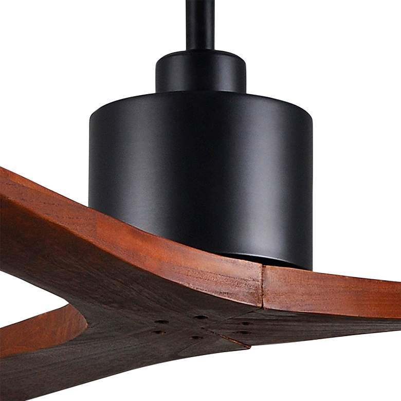 Image 3 52" Matthews Mollywood Matte Black Walnut Damp Ceiling Fan with Remote more views