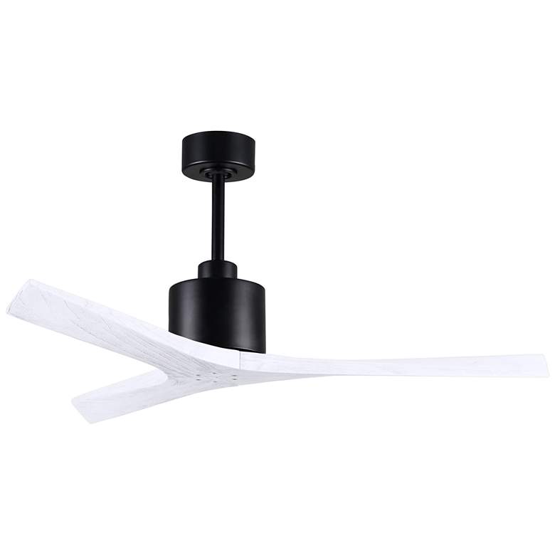 Image 2 52" Matthews Mollywood Matte Black White Damp Rated Fan with Remote