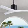 52" Matthews Mollywood Matte Black White Damp Rated Fan with Remote