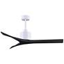 52" Matthews Mollywood Matte White Black Damp Rated Fan with Remote