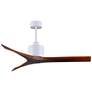 52" Matthews Mollywood Matte White Walnut Damp Rated Fan with Remote