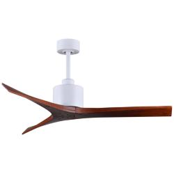 52&quot; Matthews Mollywood Matte White Walnut Damp Rated Fan with Remote