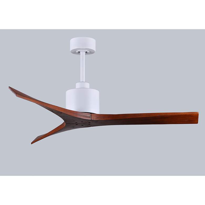 Image 6 52" Matthews Mollywood Matte White Walnut Damp Rated Fan with Remote more views