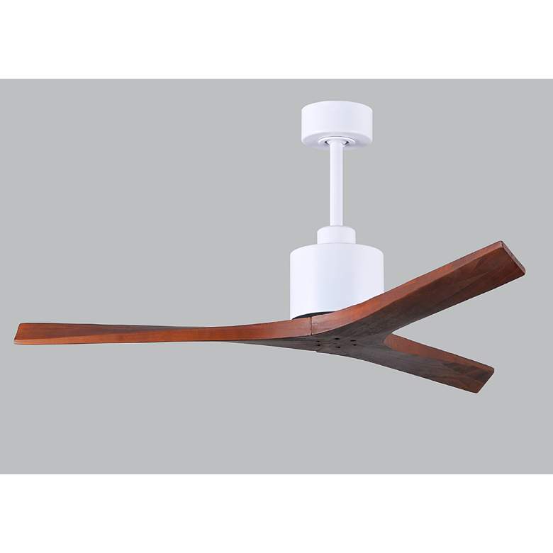 Image 7 52" Matthews Mollywood Matte White Walnut Damp Rated Fan with Remote more views
